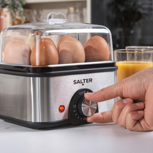 Salter Salter Electric Multi Egg Boiler, 8 Egg Capacity Cooker, Great for Soft Dippy, Hard and Poached Eggs, Includes Measuring Cup, Removable Egg Rack and 2