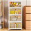 TidyTrove Storage Boxes with Lid, 4-Tier Plastic Stackable Storage Boxes with 1 Lid 28L/Tier, Folding Storage Bins with Wheels, Storage Organizer for 1