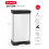 Curver Curver Metal Effect 70% Recycled Kitchen Pedal Touch Deco Bin 50 Litres - Silver 8