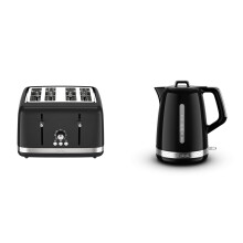 Tefal Soleil Breakfast Bundle - 4-Slice Toaster + Electric Kettle 1.7L - Black