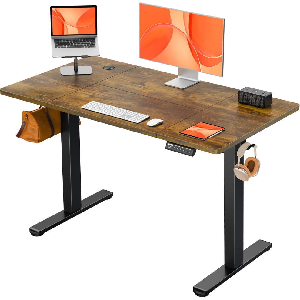 ErGear Electric Standing Desk Height Adjustable 120 x 60cm, Sit Stand Desk with 4 Memory Smart Pannel, Home Office Desk with Splice Board