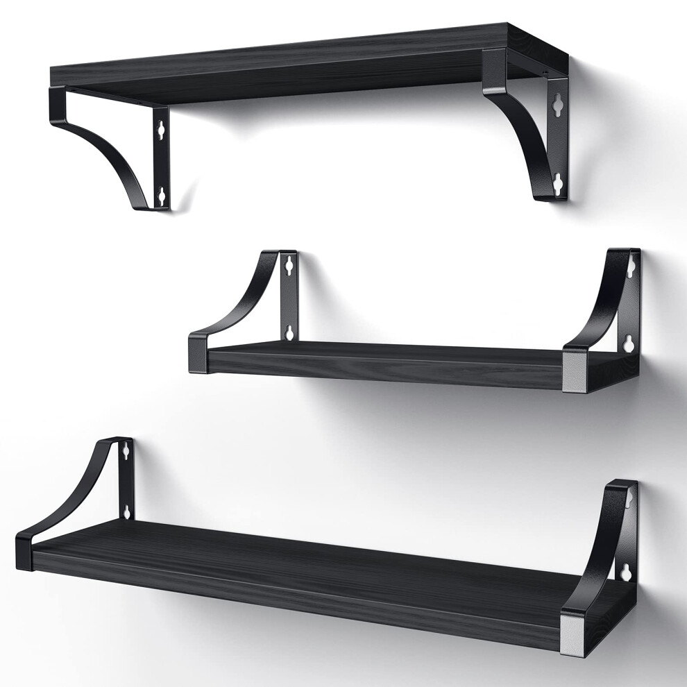 Photos - Other for Repair Pipishell Floating Shelves Wall Mounted Shelf, Paulownia Wood Wall Shelves, Wooden Shelves Set of 3 for Bedroom, Bathroom, L