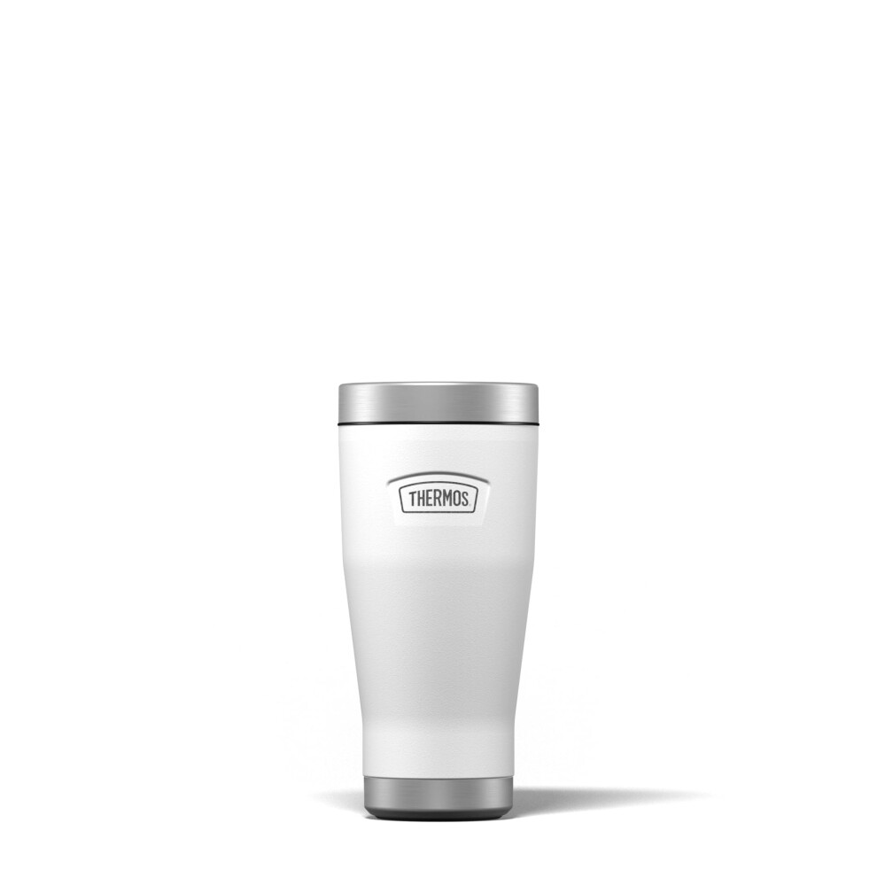 Thermos - Icon Ice White Travel Tumbler (470ml), Reusable Insulated Stainless Steel Coffee Cup for Hot or Cold Drinks, Vacuum Sealed Water Flask with