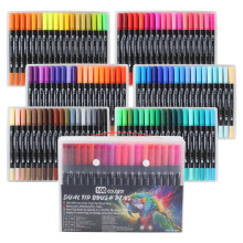 HYNEXLK 108 Colours Dual Tip Brush Pens Art Markers for Adults and Kids,Fineliners Felt Colouring Pens for Adult Colouring Books Calligraphy Drawing