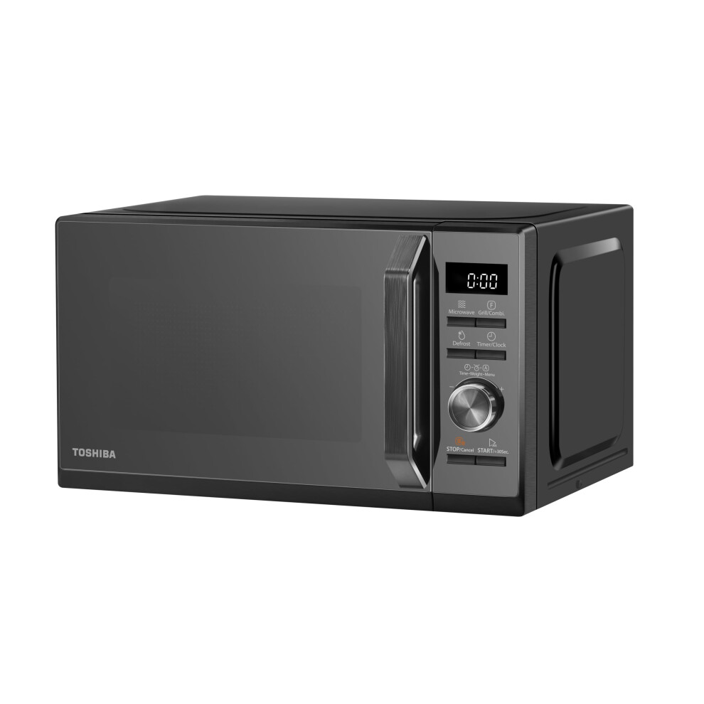 Toshiba Black Microwave 20 Liter Digital 800W Microwave Oven with 1000W Grill, Combination compact with 5 Power Levels, 8 Auto Menus, Grill, Combi, D