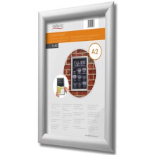 Deflecto A2 Snap Frame Silver - Aluminium Clip Frame for Certificate, Wall Display & Photo Hanger - Poster Holder with Convenient Front Opening Clips