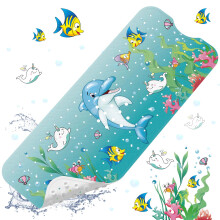 XIYUNTE Baby Bath Mats Non Slip Anti Mould - 100x40cm Extra Long Non Slip Bath Mat for Kids, Eco-Friendly Toddler Bath Mat with Suction Cups for Secu