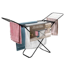 CUQOO Foldable Airer - Compact Clothes Drying Rack, Winged Heavy Duty Indoor Airer, Outdoor Clothing Drying Rack w/ 22 Bars, Large Stainless Steel La