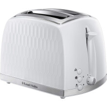Russell Hobbs Honeycomb 2 Slice Toaster (Extra wide slots, High lift feature, 6 Browning levels, Frozen/Cancel/Reheat function, Removable crumb tray,