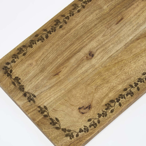 Homescapes Etched Christmas Holly Mango Wood Chopping Board 2