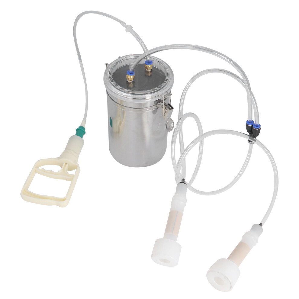 Stainless Steel Portable Manual Milking Machine 2000ml Effort Saving Kit