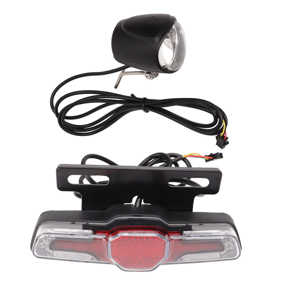 LED Electric Bike Light Set - Premium Headlight & Tail Light with Horn