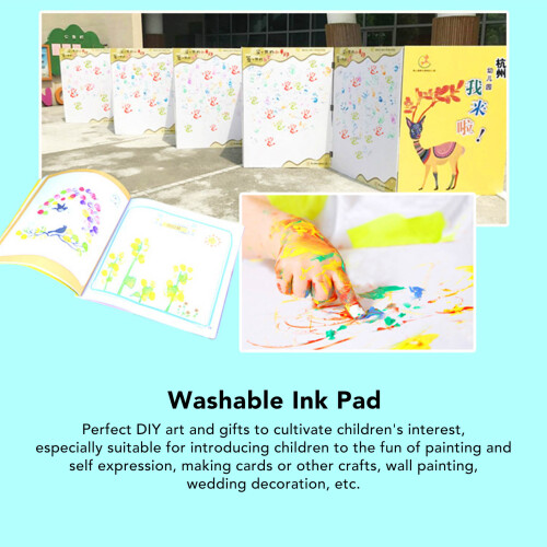 Versatile Black Ink Pad: Washable Sealed Great for Kids' Art Projects 2