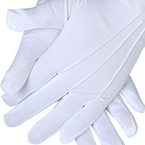 Weiße zeremonielle dünne Handschuhe, Polyurethan, Erwachsene 2