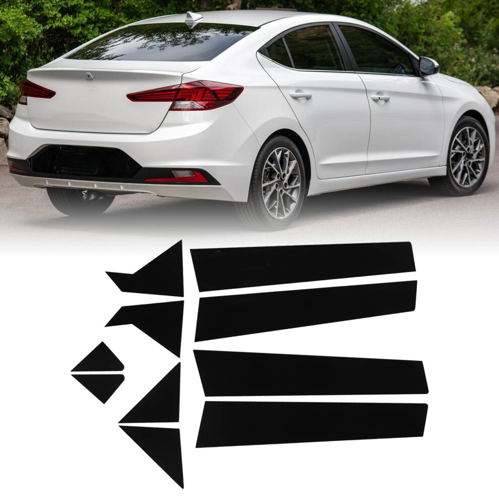 10Pcs Glossy Side Door Window Molding Fit Elantra 2012Â2016 Black 8451332531564
