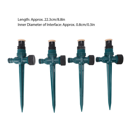 4 Stück Gartensprinkler 360 22,3 cm, Dunkelgrün 1