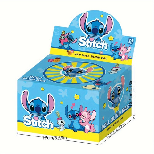 (24pcs) 24pcs Stitch Blind Box Keychain Gift Box, Including Random Lobster Clasp Keychains, Pendants, Versatile Bag Pendants 1