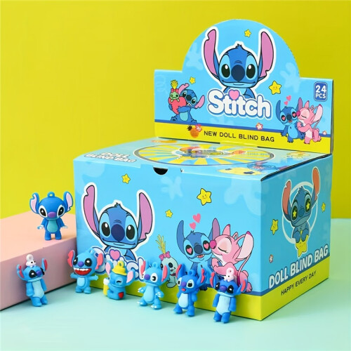 (24pcs) 24pcs Stitch Blind Box Keychain Gift Box, Including Random Lobster Clasp Keychains, Pendants, Versatile Bag Pendants 2