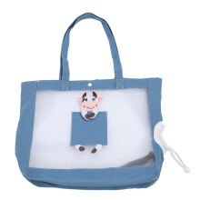 Breathable Canvas Cat Carrier Handbag Blue Cow Style, Sturdy & Soft