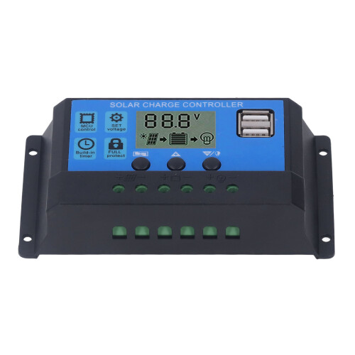 Controlador solar de 40 A 12V/24V PWM LCD USB dual 1