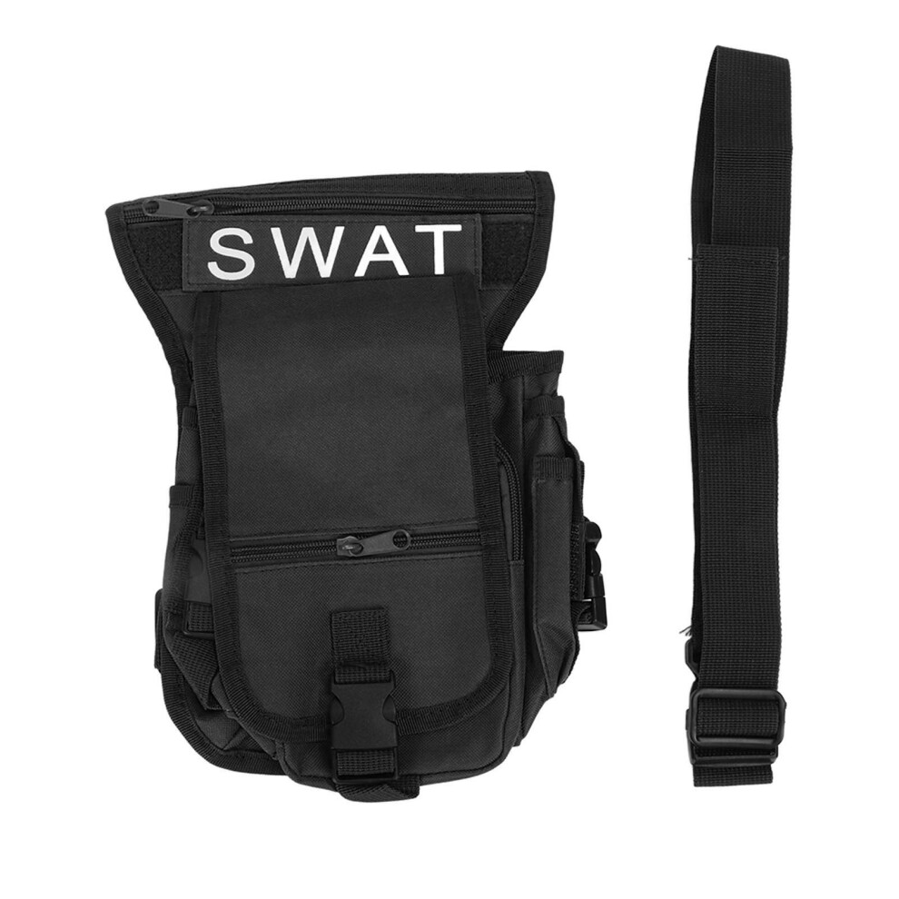Black Waterproof Oxford Fabric Leg Pouch 20L Thigh Pack For Outdoor Travel