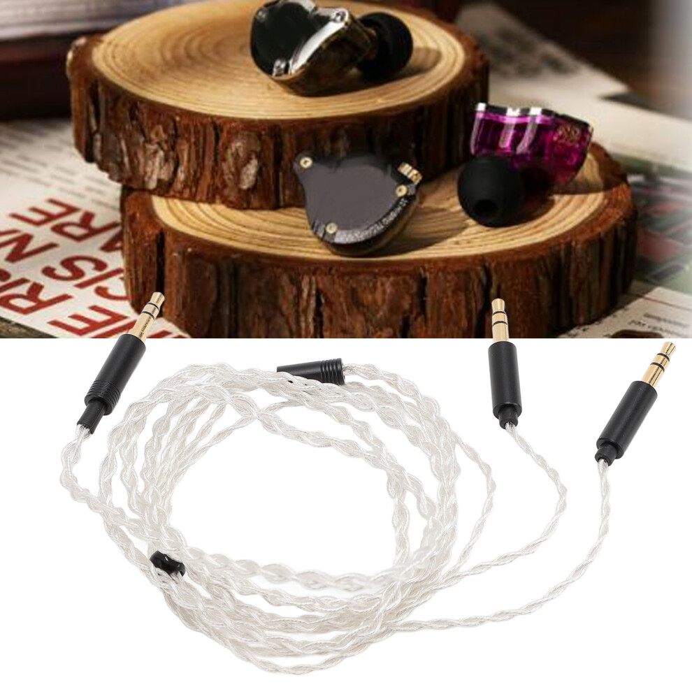 Plated Copper 3.5Mm To Dual 3.5Mm Upgrade Earphone Cable 1.2M Silver 9301332549153