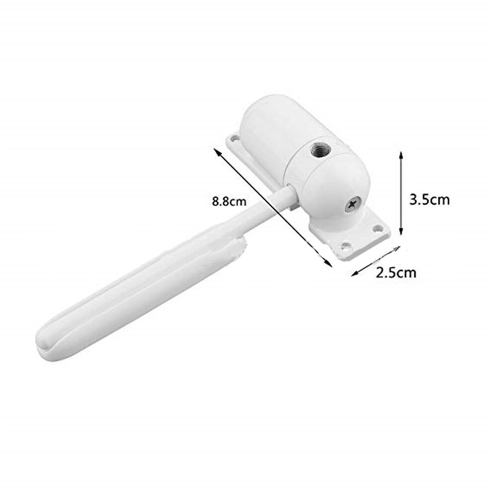 Metal Mini Automatic Door Closer Low Noise White 8.8X2.5x3.5cm 3041332550815