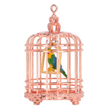 Jaula de metal en oro rosa para casa de muñecas, decoración en miniatura a escala 1:12 y 1:6