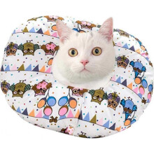 Adjustable Recovery Cone Neck Collar Soft Elizabeth Circle Removable Washable Cover for Dogs Cats (White, X-Small)