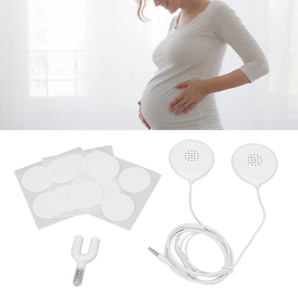 Prenatal Belly Speakers With Music Splitter For Expecting Mothers - White 7621332555476