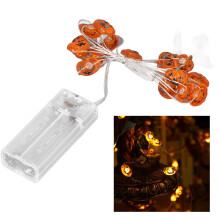 Kürbis-Lichterkette 2 m, 20 LEDs, Kupferdraht in warmem Ton