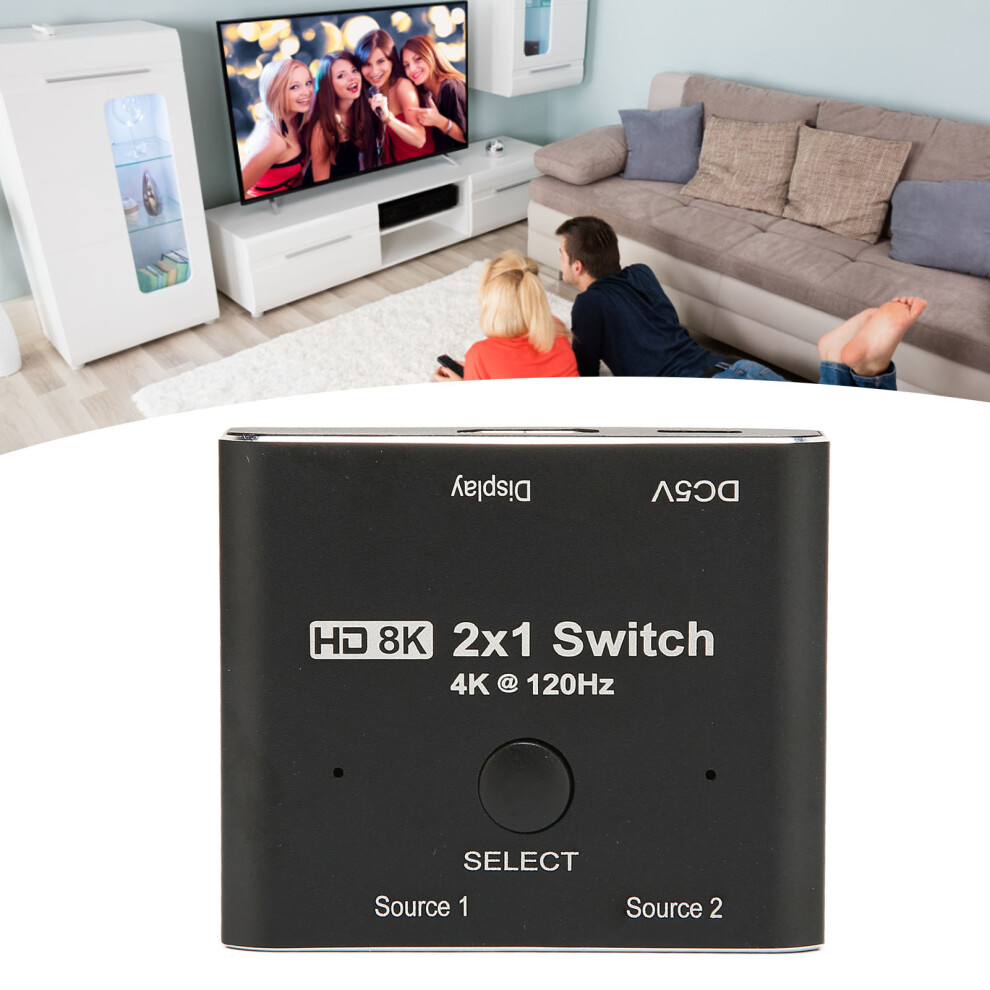 Aluminium Alloy 2-Way Hdmi Switcher 8K 48Gbps For Xbox Ps5 9371332559261