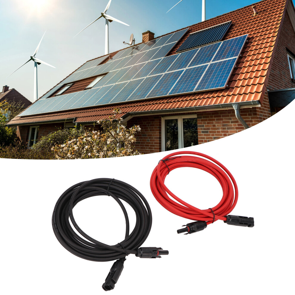 2X 12Awg 2M Solar Wires With Connectors For Pv Systems Black & Red 9321332562419
