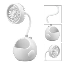 Weißer Cartoon-Dinosaurier 9.3oz Schreibtischventilator Stifthalter