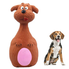 Jouets pour chien en latex cartoon qui font couiner brun résistants aux morsures