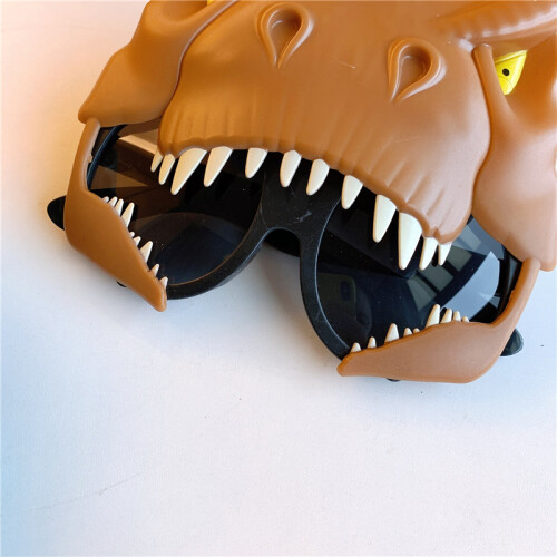 Braune Harz-Dinosaurier-Brille – Einheitsgröße Requisite