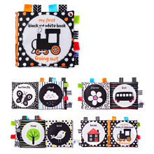 Schwarz-Weiß-Hochkontrast-Stoff-Kuschelbuch für Babys