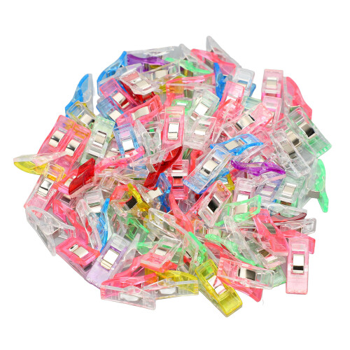 100PCS Clear Plastic Photo Clips, Flat Head, Mini Clothespins, 2.7x1 cm 1