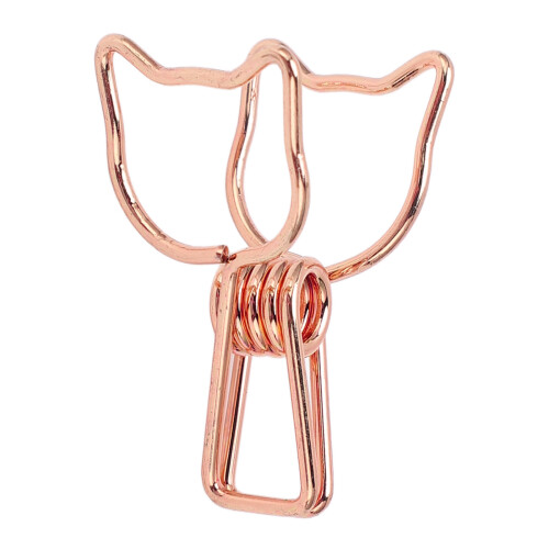 100 Stück katzenförmige Binderclips, Roségold, Metall 2
