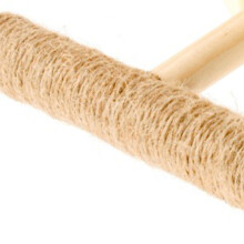 Natural Wooden Parrot Bird Stand with Hemp Rope, Portable & Slipping Prevention
