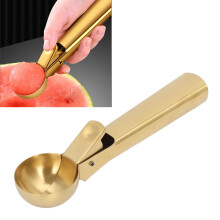 Goldfarbener Edelstahl-Eisportionierer 4,8 cm/18 cm