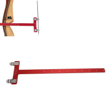 T-Shaped Bogenmaß Lineal für Compound Recurve Bogenschießen, Edelstahl, Bogenfedermaß, rotes Werkzeug