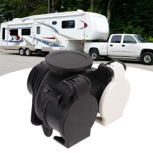 Durable 13 Pin to 7 Pin Trailer Adapter with Dual Sockets & Waterproof Cap