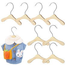10 Pcs Wooden Pet Apparel Hangers Dog Clothing Hanging Racks Cat Clothes Hangers