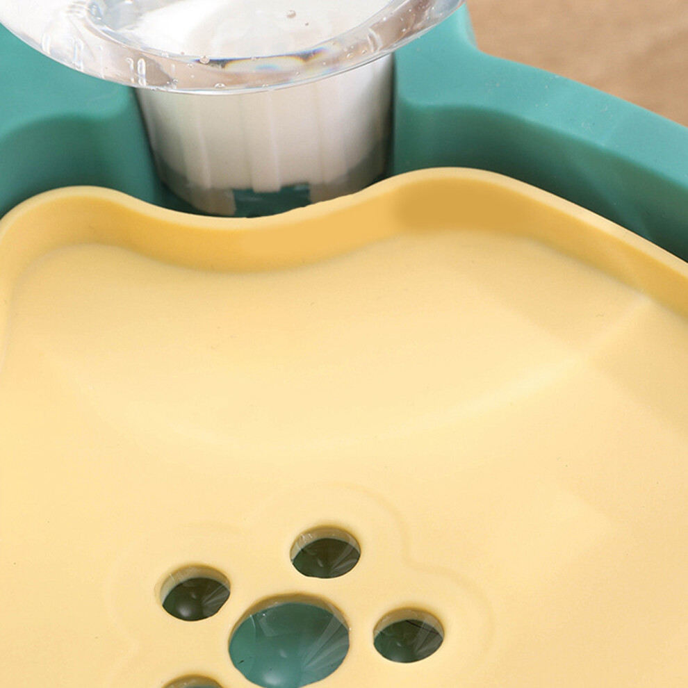 Pet Food & Water Box, Butterflies & Bees Shape, 15 Tilt, Small Automatic Bowls for Cats & Dogs, Green-image-OPC-PJBFCZC-NEW