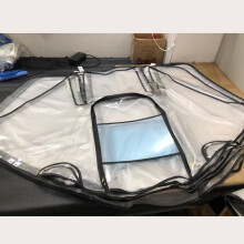 Baby Stroller Rain Cover Transparent PVC EVA Adjustable Windproof Shockproof Black