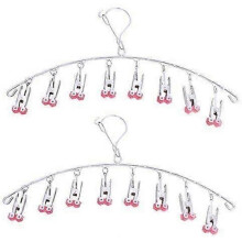 2Pack Drying Hanger, Stainless Steel Drying Rack, Drip Hanger with 8 Pegs(Red)