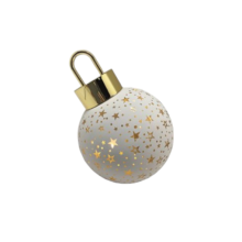 (White) LED Light Up Christmas Bauble Decoration - 12cm
