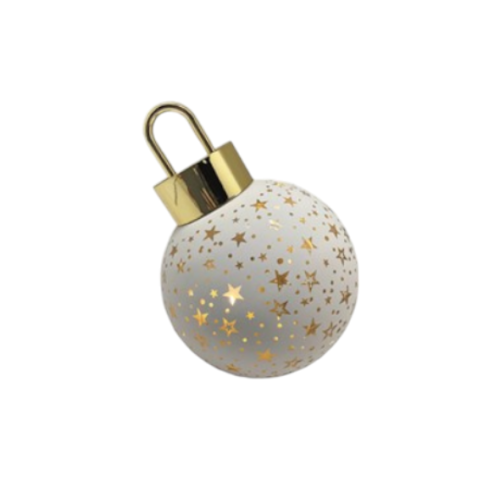(White) LED Light Up Christmas Bauble Decoration - 12cm