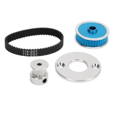 TT02 RC ingranaggio della trasmissione a cinghia da 57 denti, 114 mm, in alluminio argentato